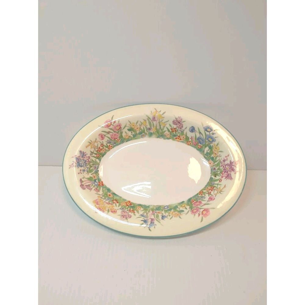 Wedgwood Prairie Flowers‎ 9.5" Oval Vegetable Serving Platter *READ*